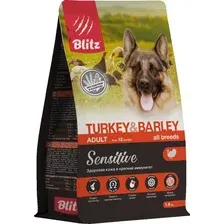 Сухой корм для собак Blitz Adult All Breeds Turkey &amp; Barley (с индейкой и ячменем) 1.8 кг