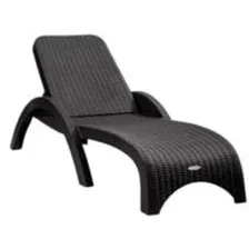 Шезлонг Ellastik Plast Rattan (антрацит)