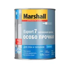 Краска водно-дисперсионная внутренняя MARSHALL Export-7 латексная особо прочная 0,9 л глубокомат.белая