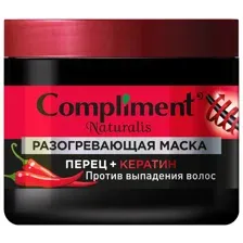 Маска для волос Compliment Naturalis разогревающая с перцем и кератином против выпадения волос 500мл