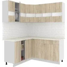 Готовая кухня Кортекс-мебель Корнелия Экстра 1.5x1.7м (дуб сонома/мадрид)