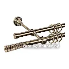 Карниз для штор АС ФОРОС Grace D16K/16Г  наконечники Торино (1.6м, антик)