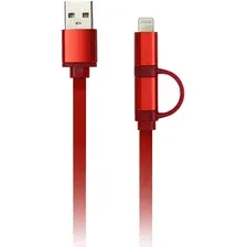 Кабель SmartBuy IK-212 USB Type-A - microUSB+Lightning (1 м, красный)