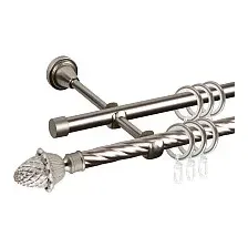Карниз для штор АС ФОРОС Grace D16K/16Г + наконечники Магнолия (3м, сатин)
