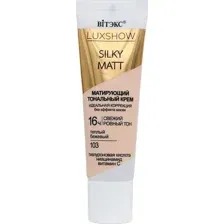 Тональный крем Витэкс Luxshow Silky Matt без эффекта маски тон 103 Теплый бежевый (30мл)