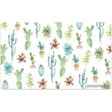 Коврик под миску TarHong Cactus (белый с рисунком)
