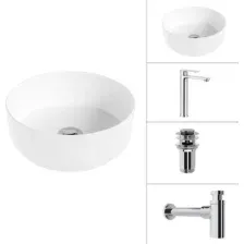 Умывальник Lauter 21499-31 + Moon 21СK81691C + сифон 21635CH + дон.клапан 21190CH (хром)