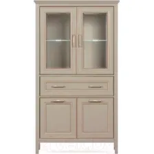Шкаф с витриной Black Red White Classic REG2W2D1S/170 с подсветкой (глиняный серый)