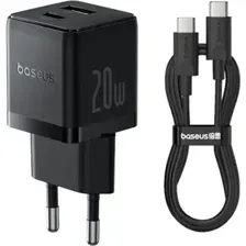 Зарядное устройство сетевое Baseus Palm C+U 20W EU / P10111608113-01 (черный)