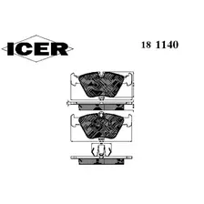 Тормозные колодки дисковые передняя ось ICER 181140