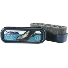 Губка для обуви Дивидик для гладкой кожи, с дозатором, черная