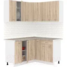 Кухонный гарнитур Кортекс-мебель Корнелия Лира 1.5x1.4 (дуб сонома/марсель)