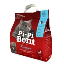 Наполнитель для кошачьего туалета "Pi-Pi-Bent", "Классик", бентонит, 5 кг (12 л)