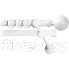 Карниз для штор Lm Decor Шар большой 059 2р гладкий 25/19мм (белый глянец, 2м)