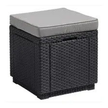 Пуф садовый с подушкой Cube графит