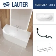 Ванна Lauter Bliss 150 P 21201052P (с каркасом и сифоном 21Y31001 матовый черный)