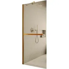 Душевая стенка MaybahGlass 119x195 MGD-715-3ш (бронзовое стекло/золотой)