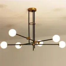Люстра DeLight Collection Bistro Globe 9389P/6 (black/gold)