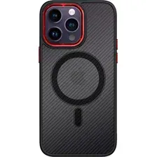 Чехол-накладка Bingo Metal Magnetic Carbon для Apple iPhone 15 Pro (красный)