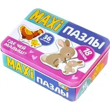 Развивающая игра Puzzle Time Где чей малыш? Макси-пазлы 5800953 (36 эл)