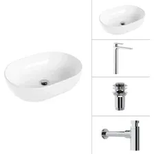 Умывальник Lauter 21836A + Reef 21CK8678C + сифон 21635CH + дон.клапан 21190CH (хром)