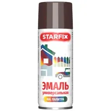 Краска-эмаль аэроз. универсальная шоколадный STARFIX 520мл (8017) (Шоколадно-коричневый, глянцевая)