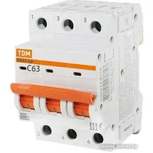 Выключатель автоматический TDM Electric ВА 47-60 3P 63А (С) 6кА SQ0223-0115