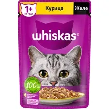 Влажный корм для кошек Whiskas Желе с курицей (75г)