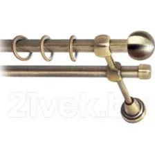 Карниз для штор Lm Decor Шар малый 124 2р гладкий (антик, 1.6м)