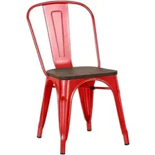 Стул Stool Group Tolix Wood YD-H440B-W LG-03 (красный глянцевый/темное дерево)