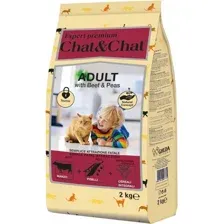 Сухой корм для кошек Chat&Chat Expert Adult with Beef & Peas (Говядина с горошком) 2 кг
