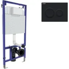 Инсталляция для унитаза Visam Slim 525 с кнопкой O5 EX-040265 (черный Soft Touch)