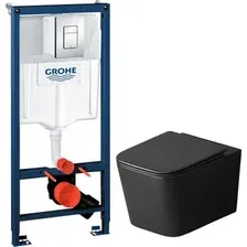 Унитаз подвесной Grossman GR-4404BMSQ + GROHE Rapid SL 38772001 (с кнопкой)