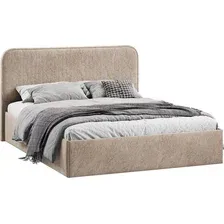 Кровать Трия Тиффани c ПМ 140x200 Тип 1 и заглушиной (микровелюр Wellmart Dark Beige)