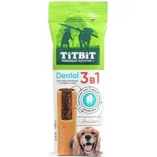 Лакомство для собак TiTBiT Dental 3 в 1 с облепихой для мелких и средних пород / 25857 (110г)