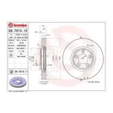 Тормозной диск BREMBO 09.7910.11 вентилируемый , передняя ось