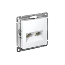 ATLASDESIGN РОЗЕТКА двойная компьютерная RJ45RJ45 кат. 5e, механизм, БЕЛЫЙ
