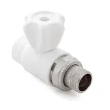Кран шаровой ПП для радиатора прямой d20х1/2" белый