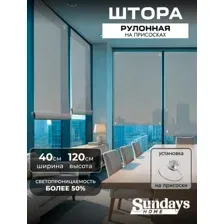 Рулонная штора Sundays Home Санскрин 310-03 40х120 (серый, на присосках)