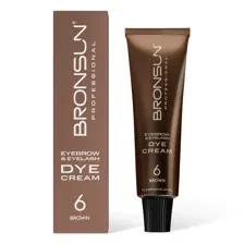 Крем-краска для бровей и ресниц BRONSUN, цвет коричневый 6, 15мл