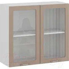 Шкаф навесной для кухни ТриЯ Весна 1В8С (белый/кофе с молоком)