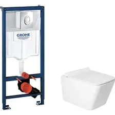 Унитаз подвесной Saniteco KW-9004W + GROHE Rapid SL 38721001