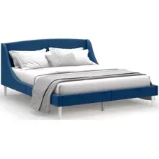 Кровать MONOFIX Лотти 160x200 (микровелюр/синий)
