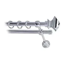 Карниз для штор Lm Decor Верди 030 2р гладкий 25/16мм (хром, 2.4м)