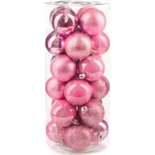 Елочная игрушка Ausini VT25-04003-7 (розовый, 24 шт)