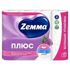 Туалетная бумага Zemma Плюс Сирень 2 слоя (12рул)
