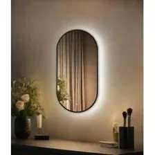 Зеркало Emze 45x77 / LED.UV.45.77.CHE (черный с УФ-окантовкой и подсветкой)