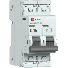 Выключатель автоматический EKF PROxima ВА 47-63N 2P 16А (C) 6кА M636216C