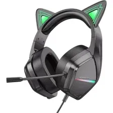 Наушники Borofone Elf Cat BO106 (черный/зеленый)