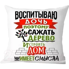 Декоративная подушка Print Style Воспитываю дочь 40x40plat54
